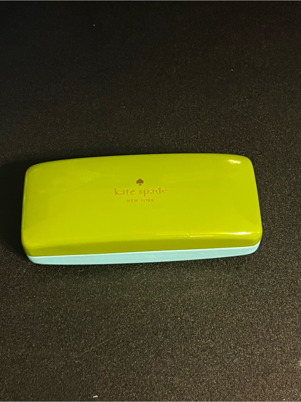 NEW Kate Spade Lime Green and Light Blue Hard Sunglasses Case